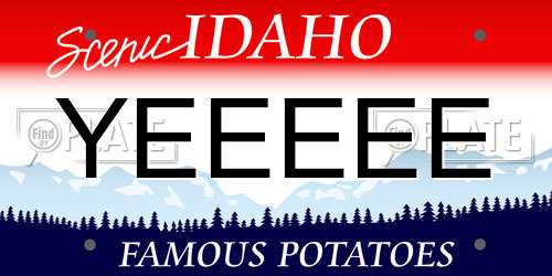 YEEEEE Idaho License Plate