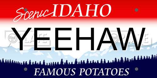 YEEHAW Idaho License Plate
