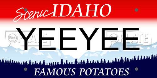 YEEYEE Idaho License Plate