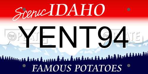 YENT94 Idaho License Plate