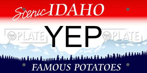 YEP Idaho License Plate
