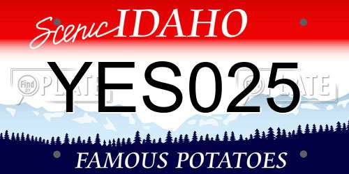 YES025 Idaho License Plate