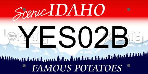 YES02B Idaho License Plate