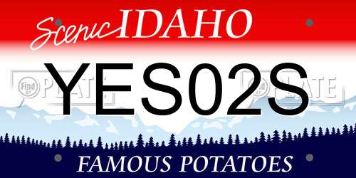 YES02S Idaho License Plate
