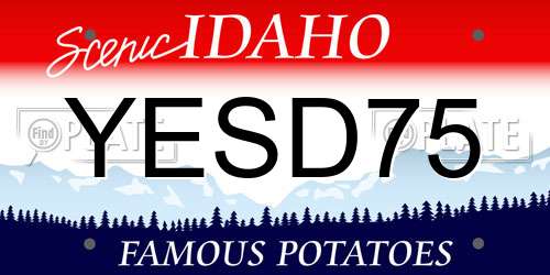 YESD75 Idaho License Plate
