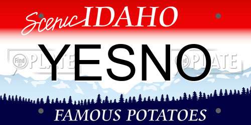 YESNO Idaho License Plate