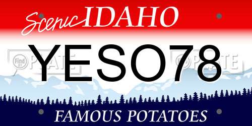 YESO78 Idaho License Plate