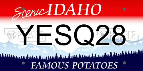 YESQ28 Idaho License Plate