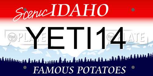 YETI14 Idaho License Plate