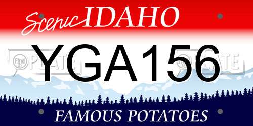 YGA156 Idaho License Plate