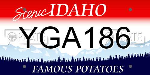 YGA186 Idaho License Plate