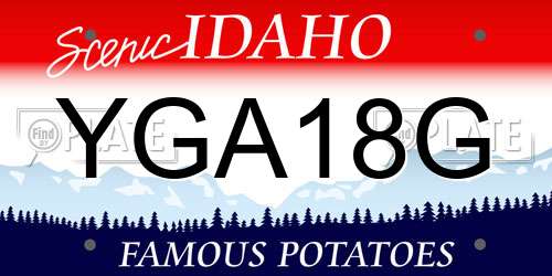 YGA18G Idaho License Plate