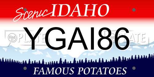 YGAI86 Idaho License Plate