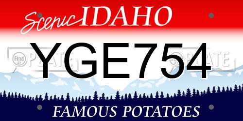 YGE754 Idaho License Plate