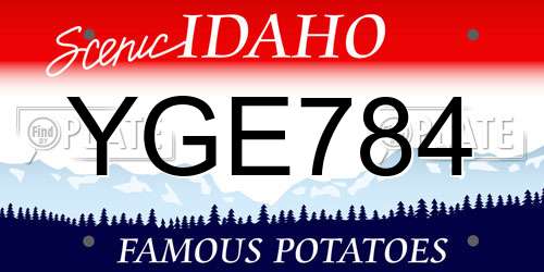 YGE784 Idaho License Plate