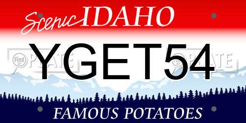 YGET54 Idaho License Plate