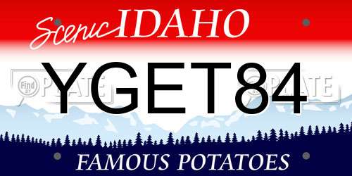 YGET84 Idaho License Plate