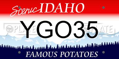 YGO35 Idaho License Plate