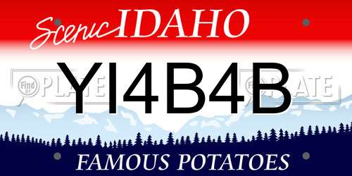 YI4B4B Idaho License Plate