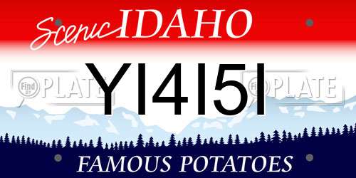 YI4I5I Idaho License Plate