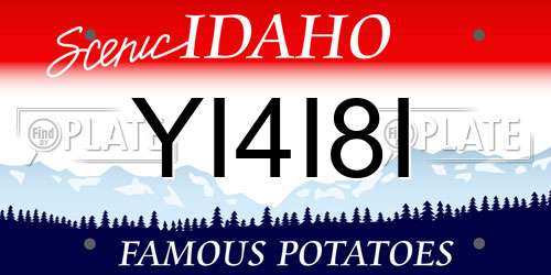 YI4I8I Idaho License Plate