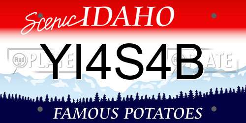 YI4S4B Idaho License Plate