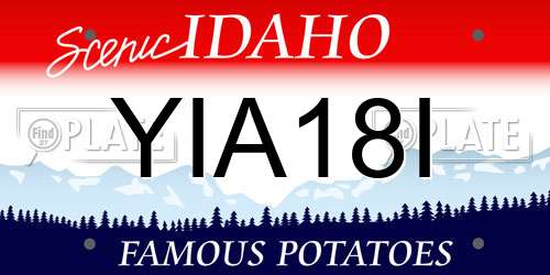 YIA18I Idaho License Plate