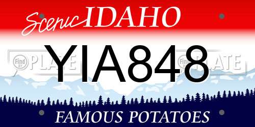 YIA848 Idaho License Plate