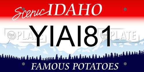 YIAI81 Idaho License Plate