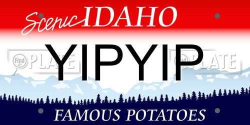 YIPYIP Idaho License Plate