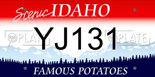 YJ131 Idaho License Plate