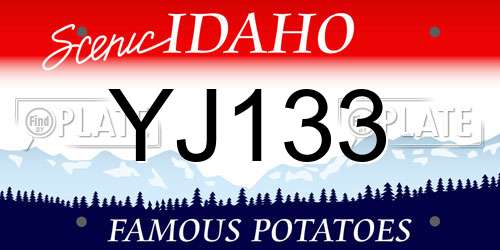 YJ133 Idaho License Plate
