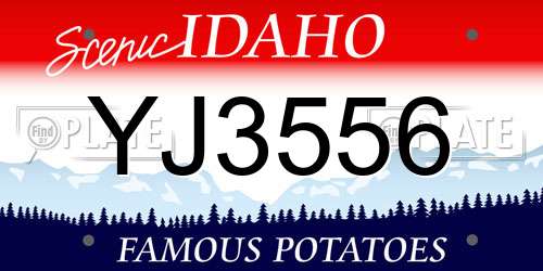 YJ3556 Idaho License Plate