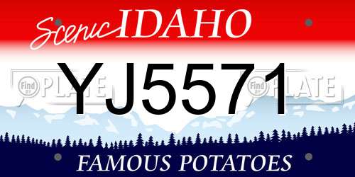 YJ5571 Idaho License Plate