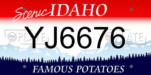 YJ6676 Idaho License Plate