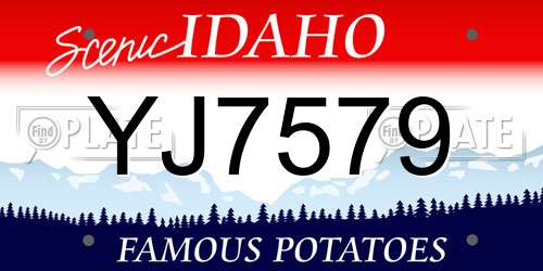 YJ7579 Idaho License Plate