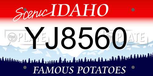 YJ8560 Idaho License Plate