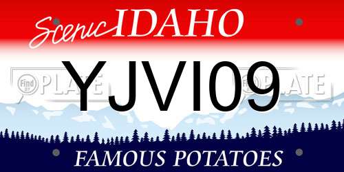 YJVI09 Idaho License Plate
