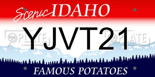 YJVT21 Idaho License Plate