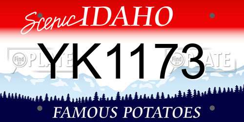 YK1173 Idaho License Plate