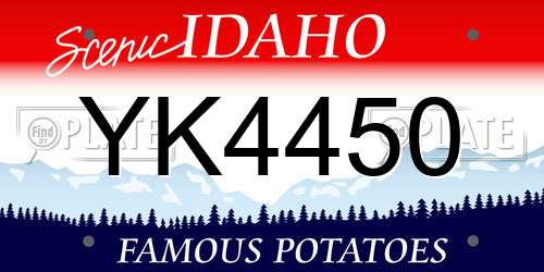 YK4450 Idaho License Plate