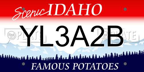 YL3A2B Idaho License Plate