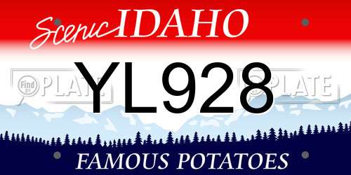 YL928 Idaho License Plate