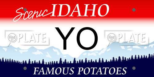 YO Idaho License Plate
