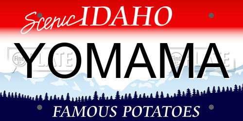 YOMAMA Idaho License Plate