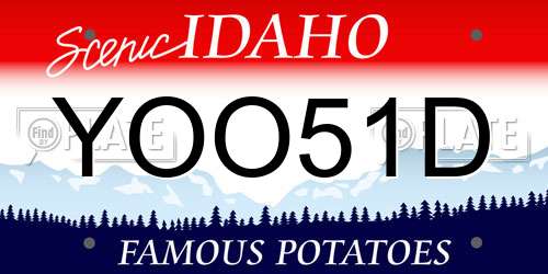 YOO51D Idaho License Plate