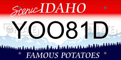 YOO81D Idaho License Plate
