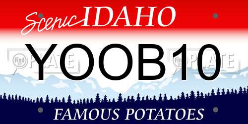 YOOB10 Idaho License Plate