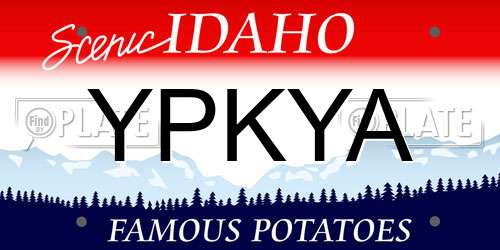 YPKYA Idaho License Plate