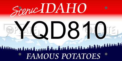 YQD810 Idaho License Plate